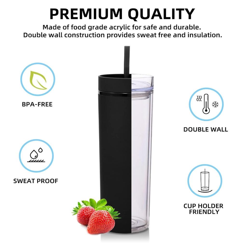 Custom Skinny Tumbler – 16oz with Straw | Personalized Name
