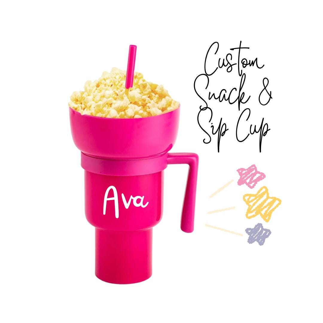 Custom Snack & Sip Cup – Personalized with Name.