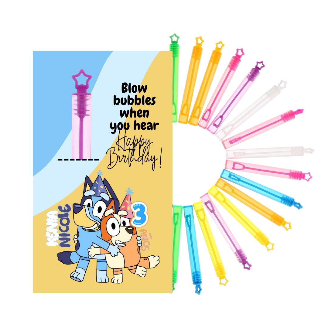 Custom Bubble Wand Tags – Personalized Bubble Favors for Birthday Party.
