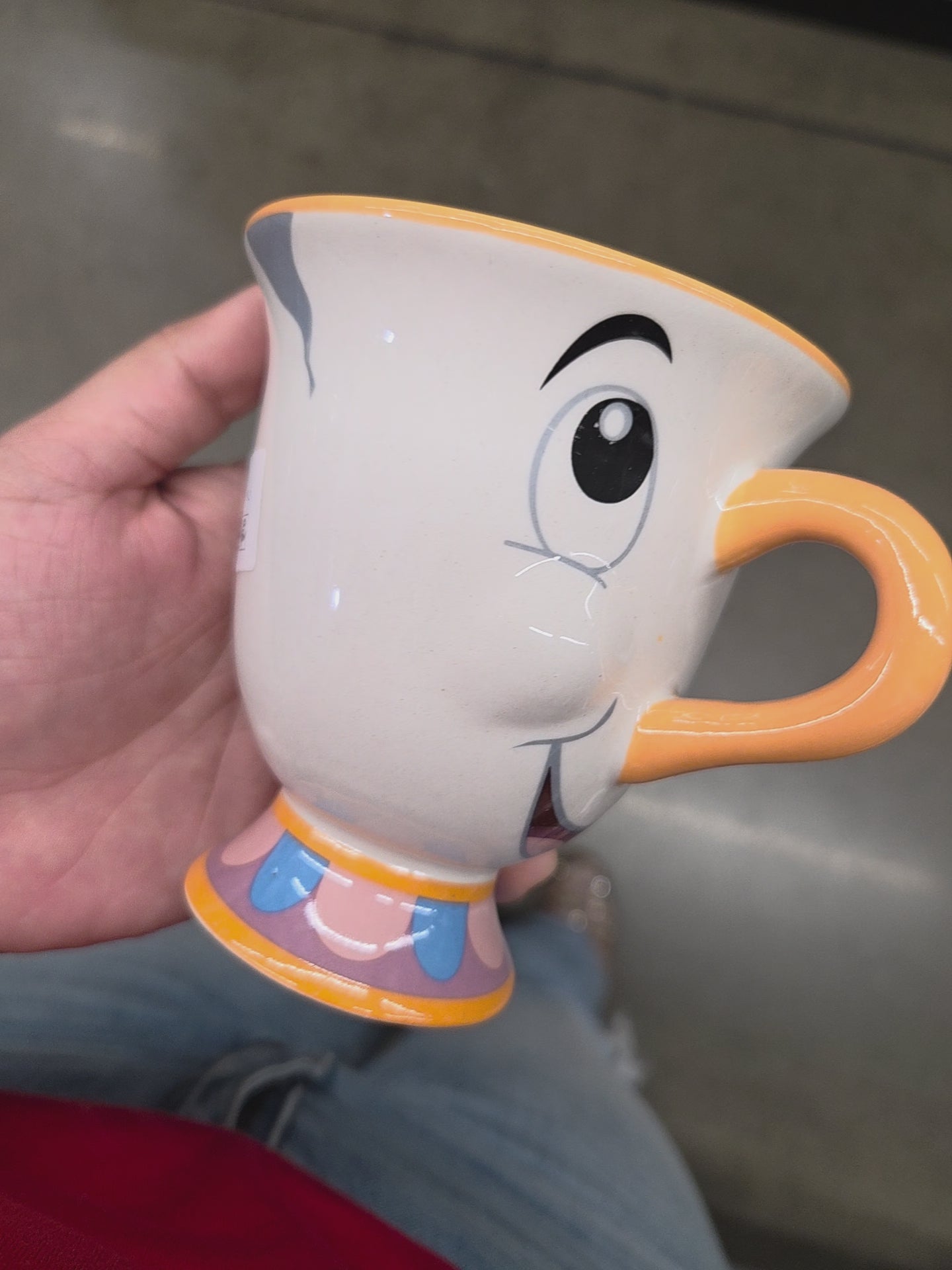 Cute Chip-Inspired Sculpted Ceramic Tea Mug – 6 oz