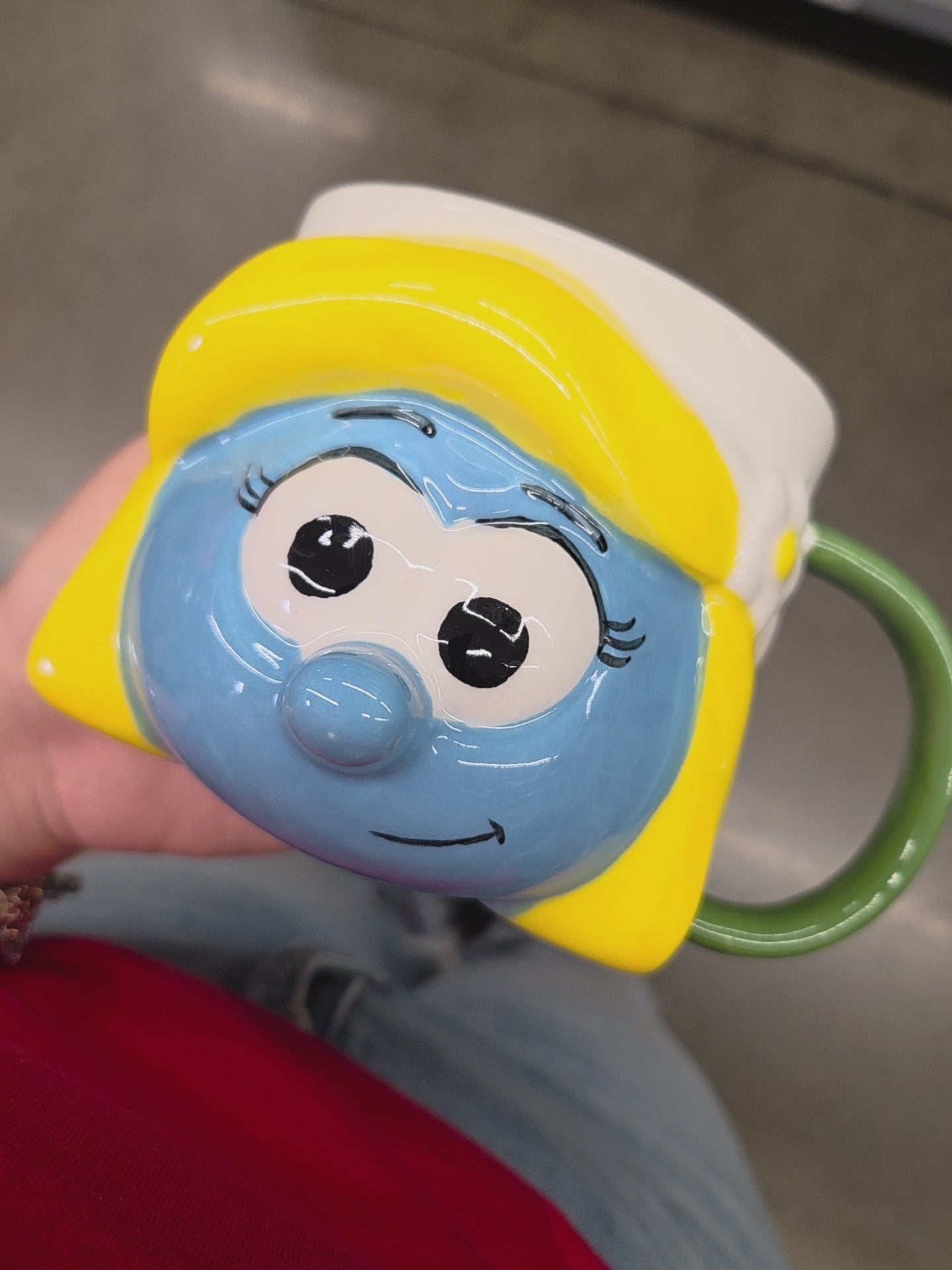 Blue Girl Sculpted Ceramic Mug – 14.2 oz