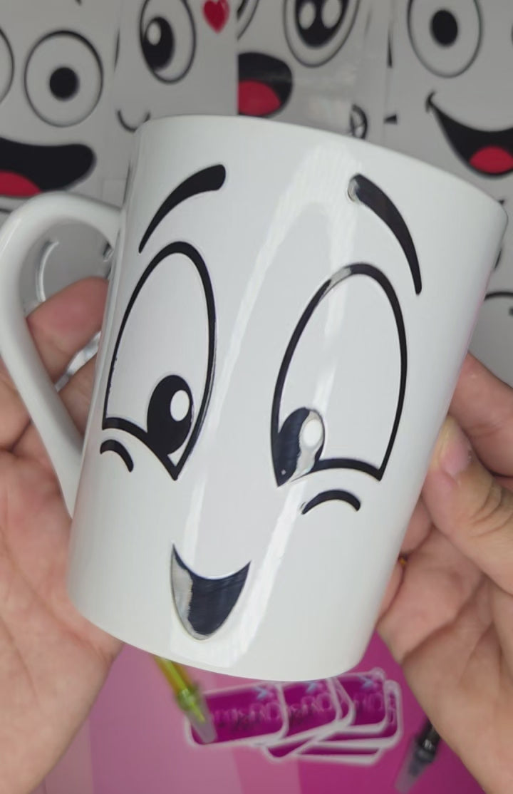 Mystery Face Mug 3D – Surprise Ceramic Mug with Optional Name